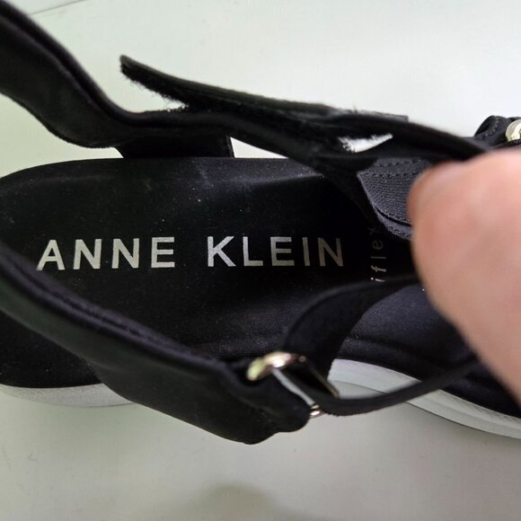 Anne Klein Grazie Black Textile Comfort Sandal Size 7M - Picture 8 of 9